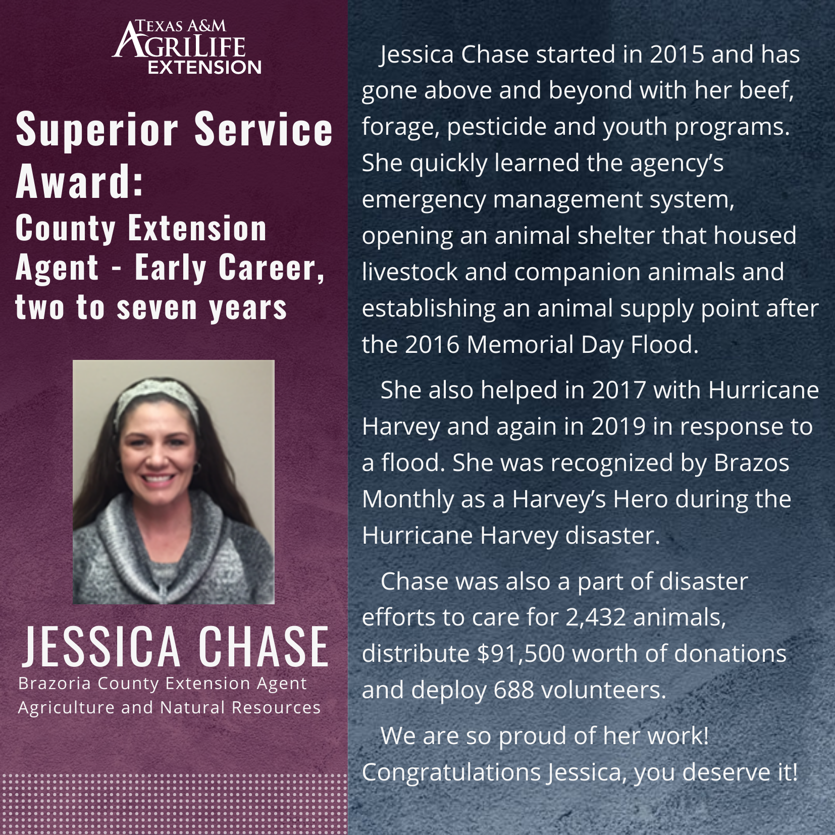 Superior Service Award – Jessica Chase